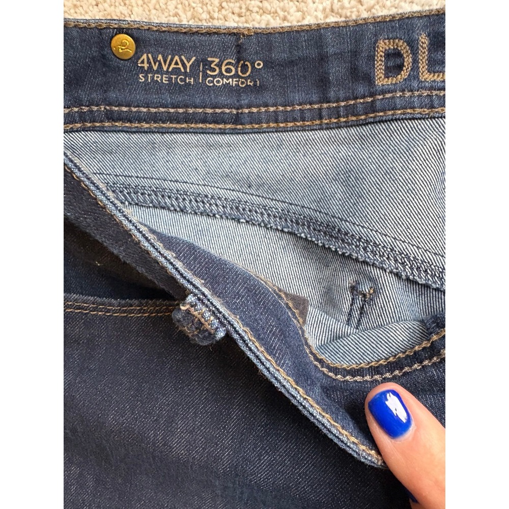 DL 1961 Grace High Rise Straight Denim Jeans Size 27 Dark Wash Classic Preppy - Picture 3 of 12